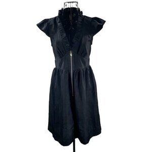 Johnny Martin | Black Ruffled Zipper Dress